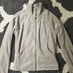 Tan Utility Jacket with High Collar and Full Zip